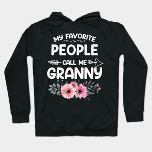 My Favorite People Call Me Granny Pink Floral Mother's Day Hoodie